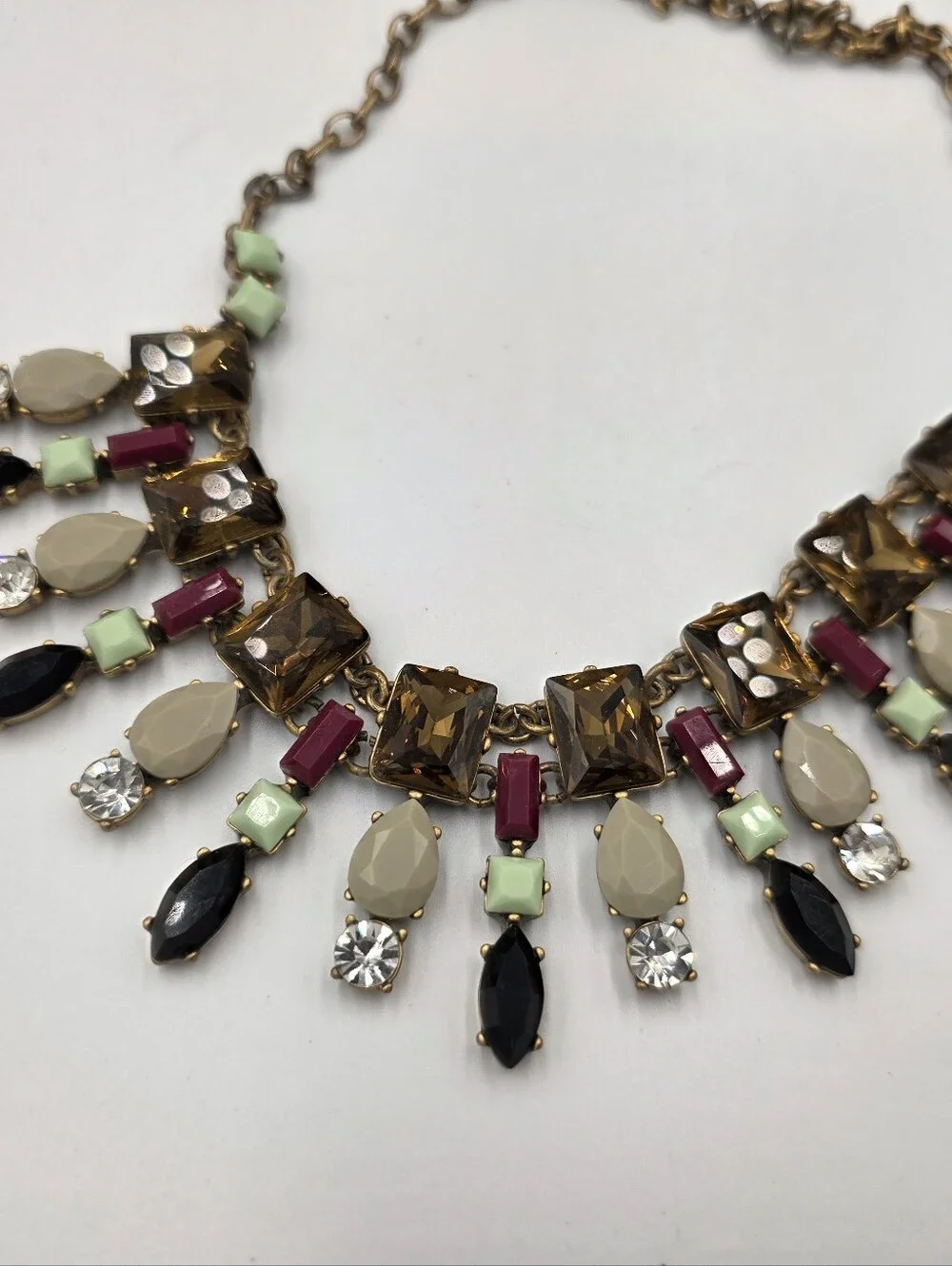 J. Crew Art Deco‎ Statement Multi-Color Bib Necklace Collar